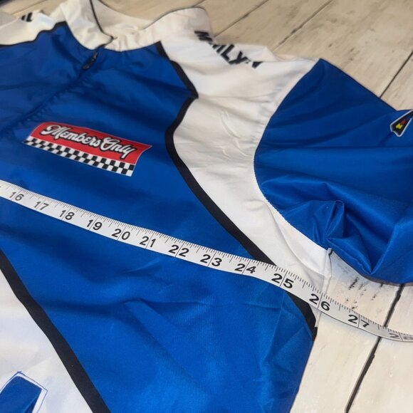 Members Only Sport Team Racing Windbreaker Jacket Mens Size XL Blue Full Zip - Picture 8 of 10